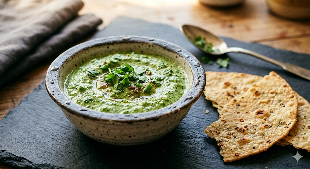 Green Mint Coriander Chutney Dip